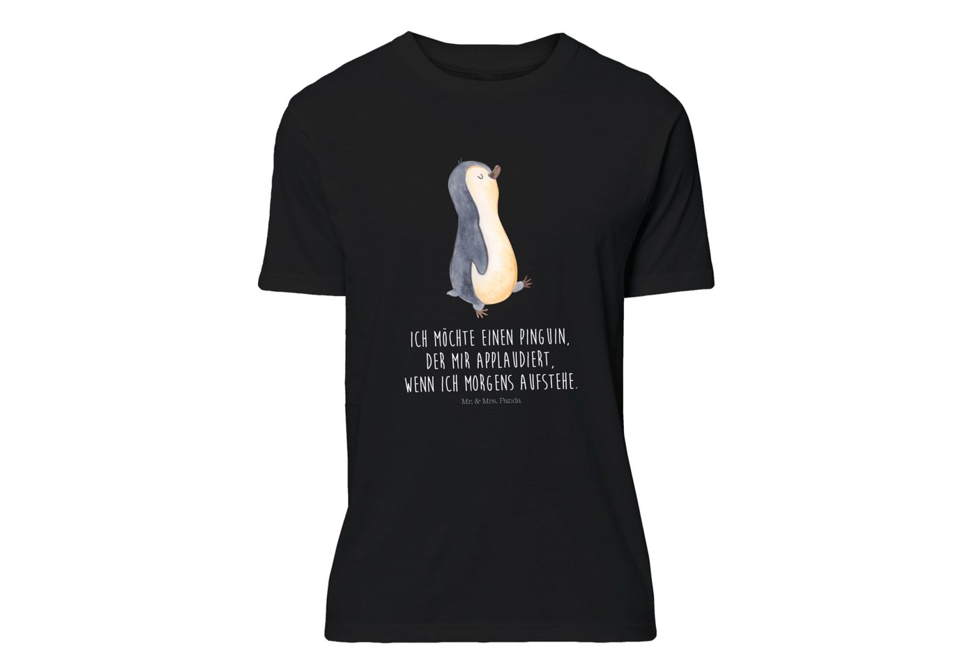 Mr. & Mrs. Panda T-Shirt Pinguin marschierend - Schwarz - Geschenk, Tshirt, günstig online kaufen