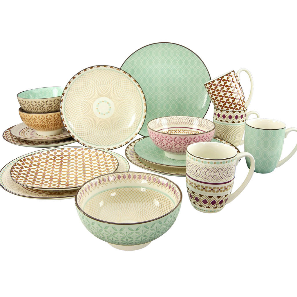 CreaTable Kombiservice »Geschirr-Set Mandala«, (Set, 16 tlg., Kaffeeservice günstig online kaufen