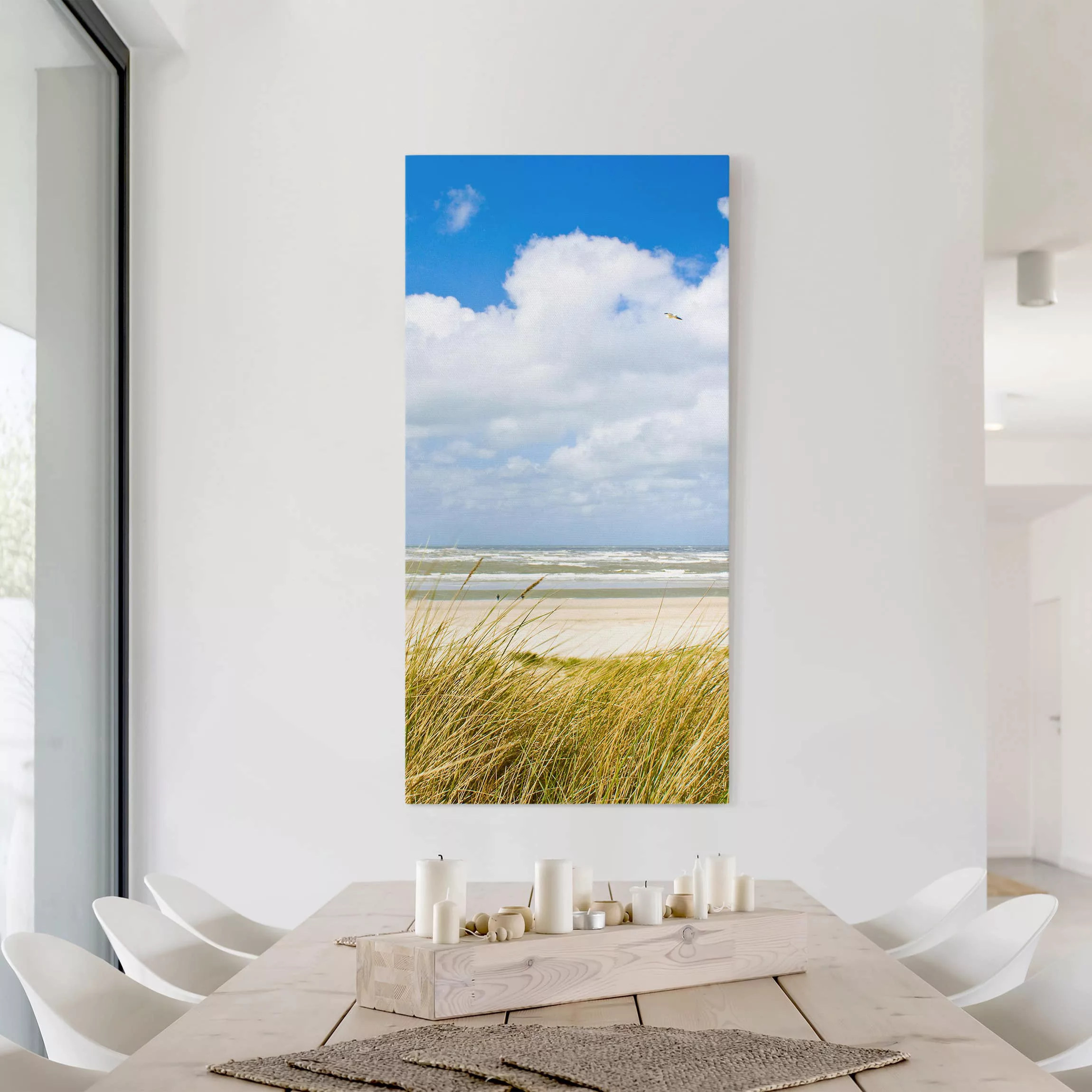 Leinwandbild Strand - Hochformat An der Nordseeküste günstig online kaufen