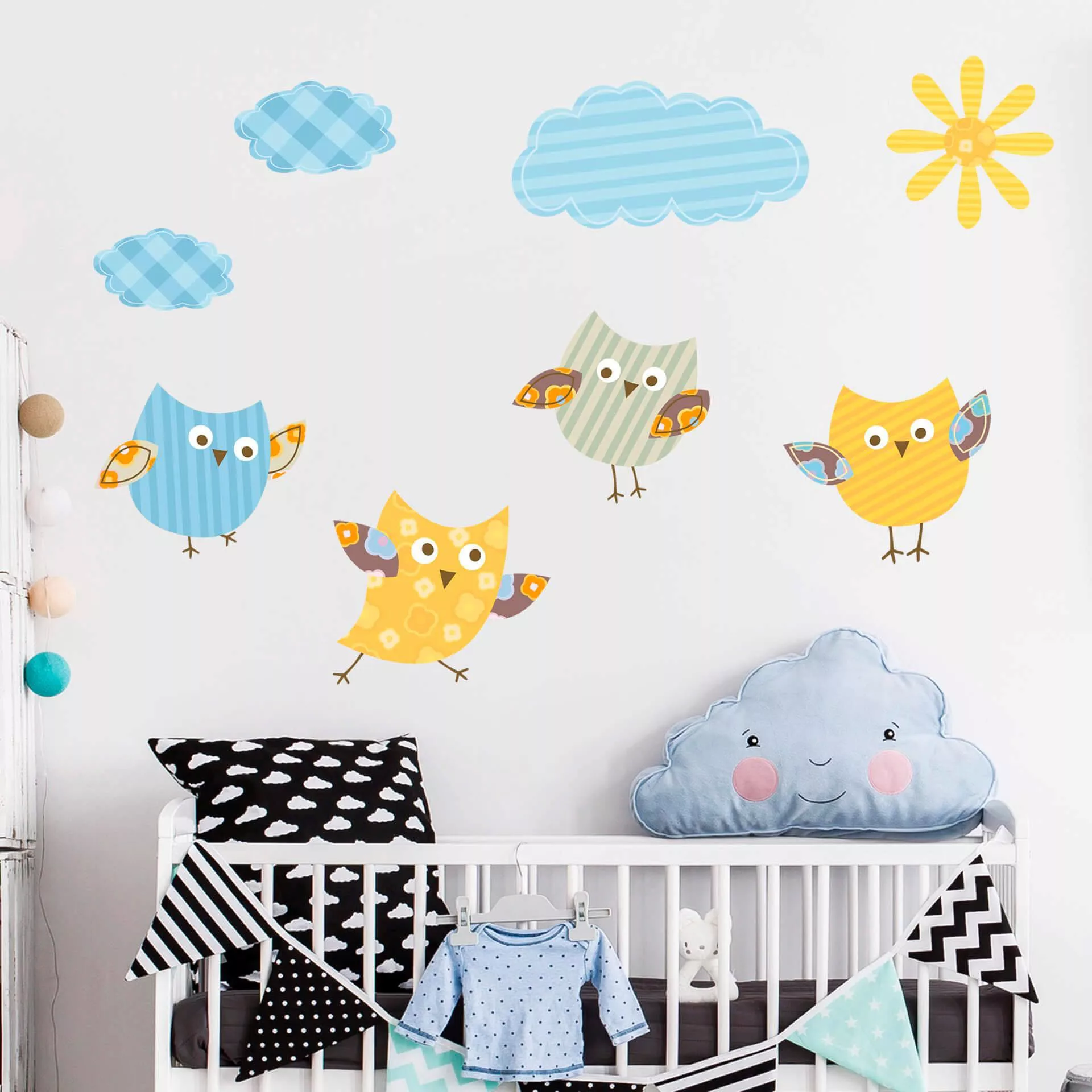 Wall-Art Wandtattoo "Kinderzimmer Eule Baby Vögel Set", selbstklebend, entf günstig online kaufen