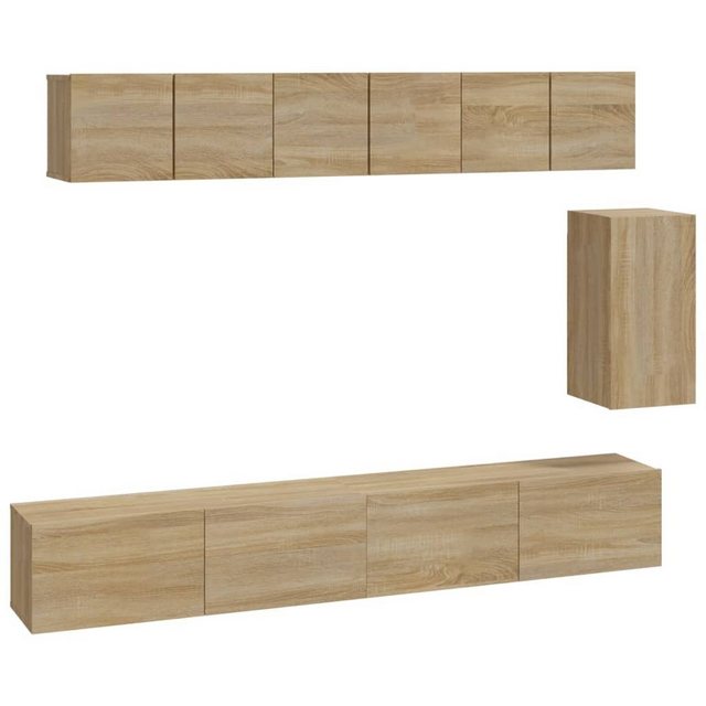 furnicato TV-Schrank 6-tlg. TV-Schrank-Set Sonoma-Eiche Holzwerkstoff (1-St günstig online kaufen