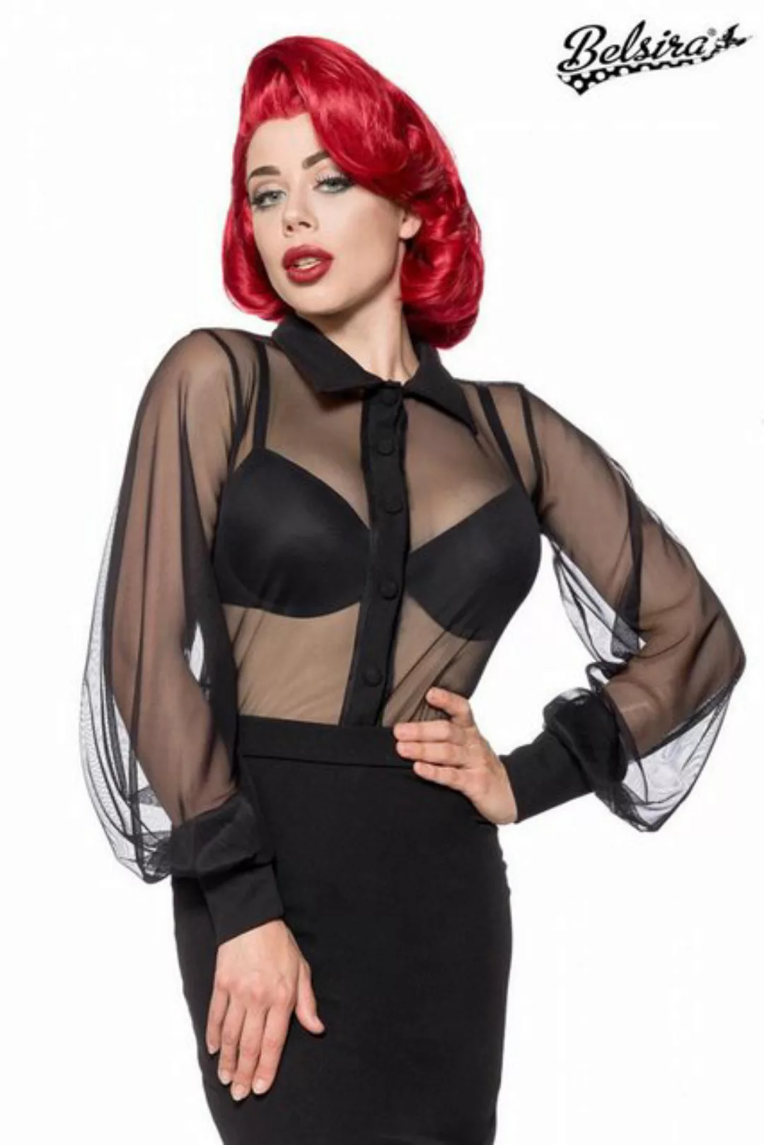 BELSIRA Hemdbluse Belsira - Netz-Bluse - (L,XXS,M,S,XL,2XL) günstig online kaufen