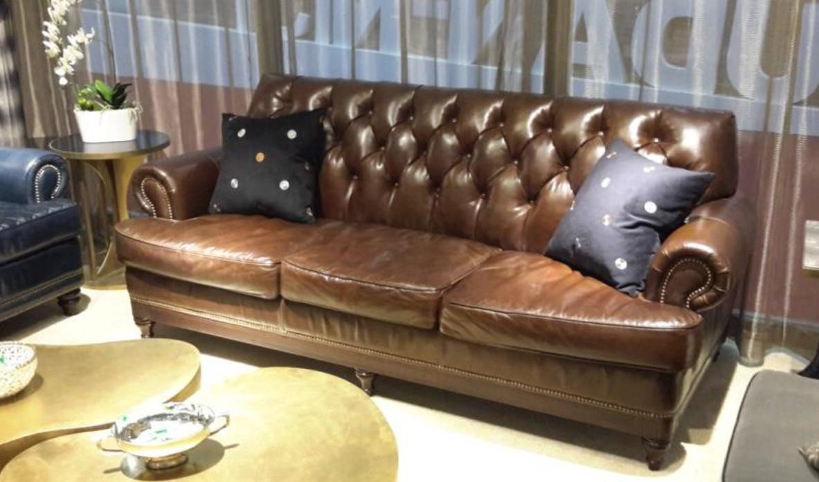 Xlmoebel Sofa Dreisitzer-Sofa aus Kunstleder im antiken Stil mit Lederoptik günstig online kaufen