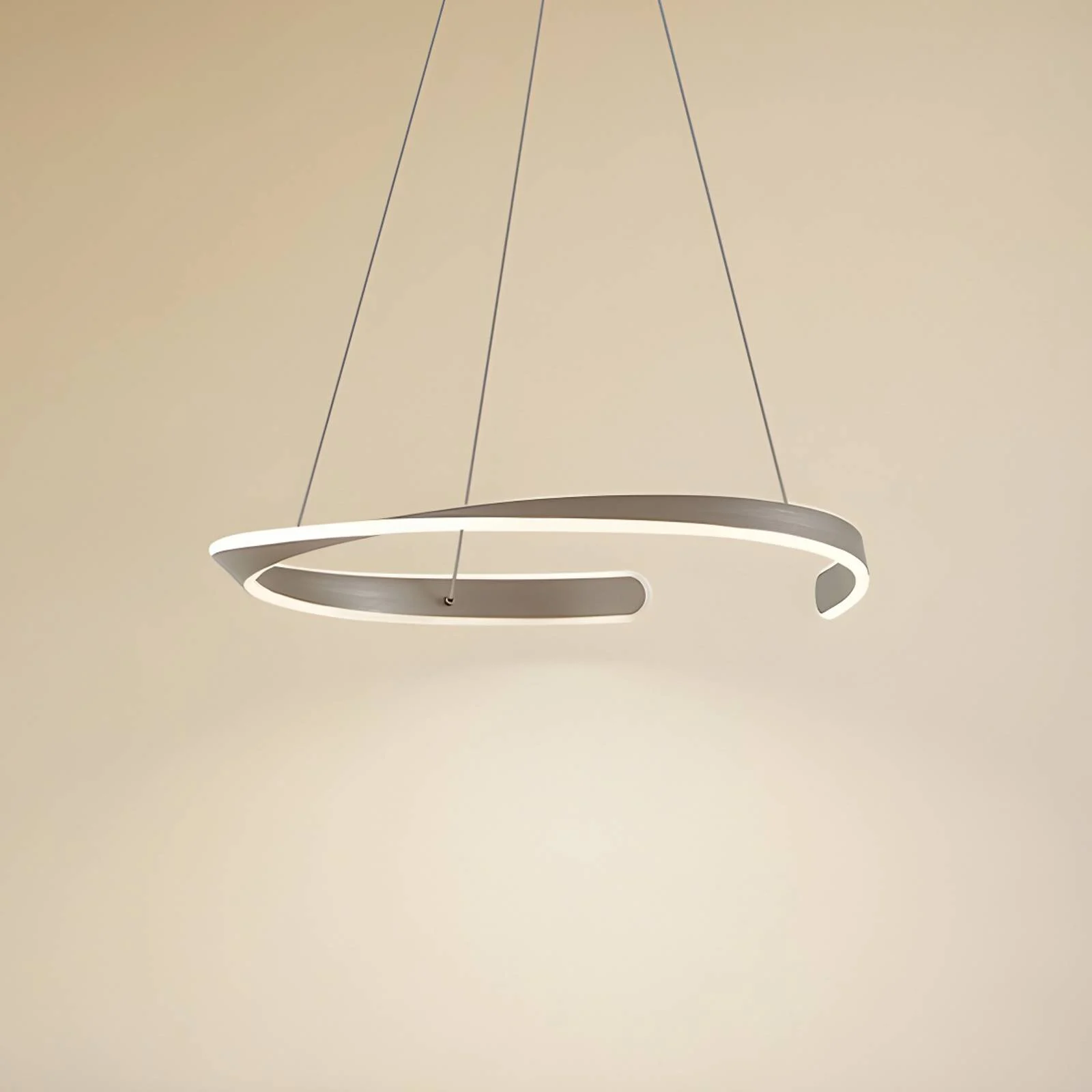 Lucande LED-Hängeleuchte Eloura, silber, Ø58cm, Metall, CCT günstig online kaufen