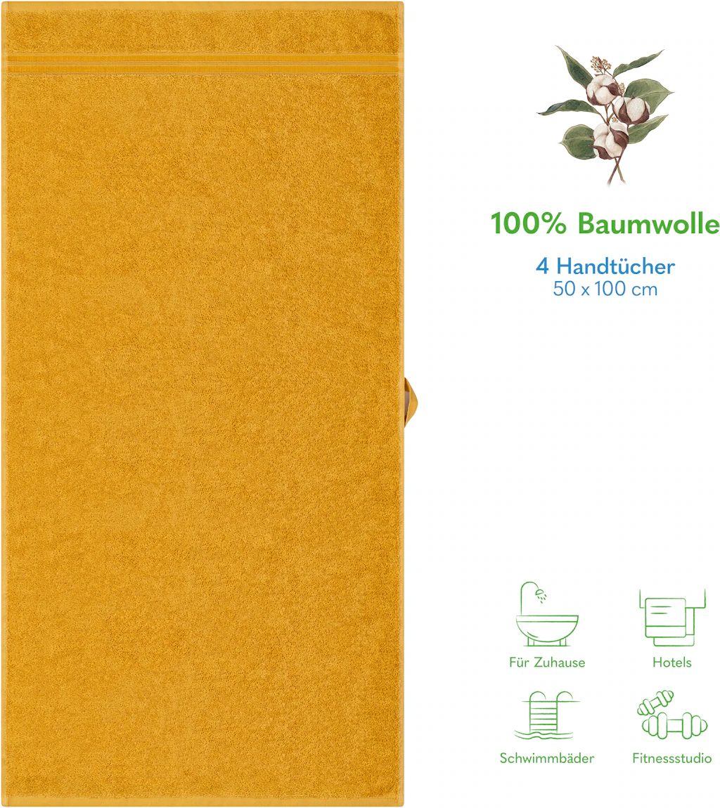 HAMMETEX Handtuch Set »4er Set Handtücher 50x100 cm, 100% Baumwolle, Weich günstig online kaufen