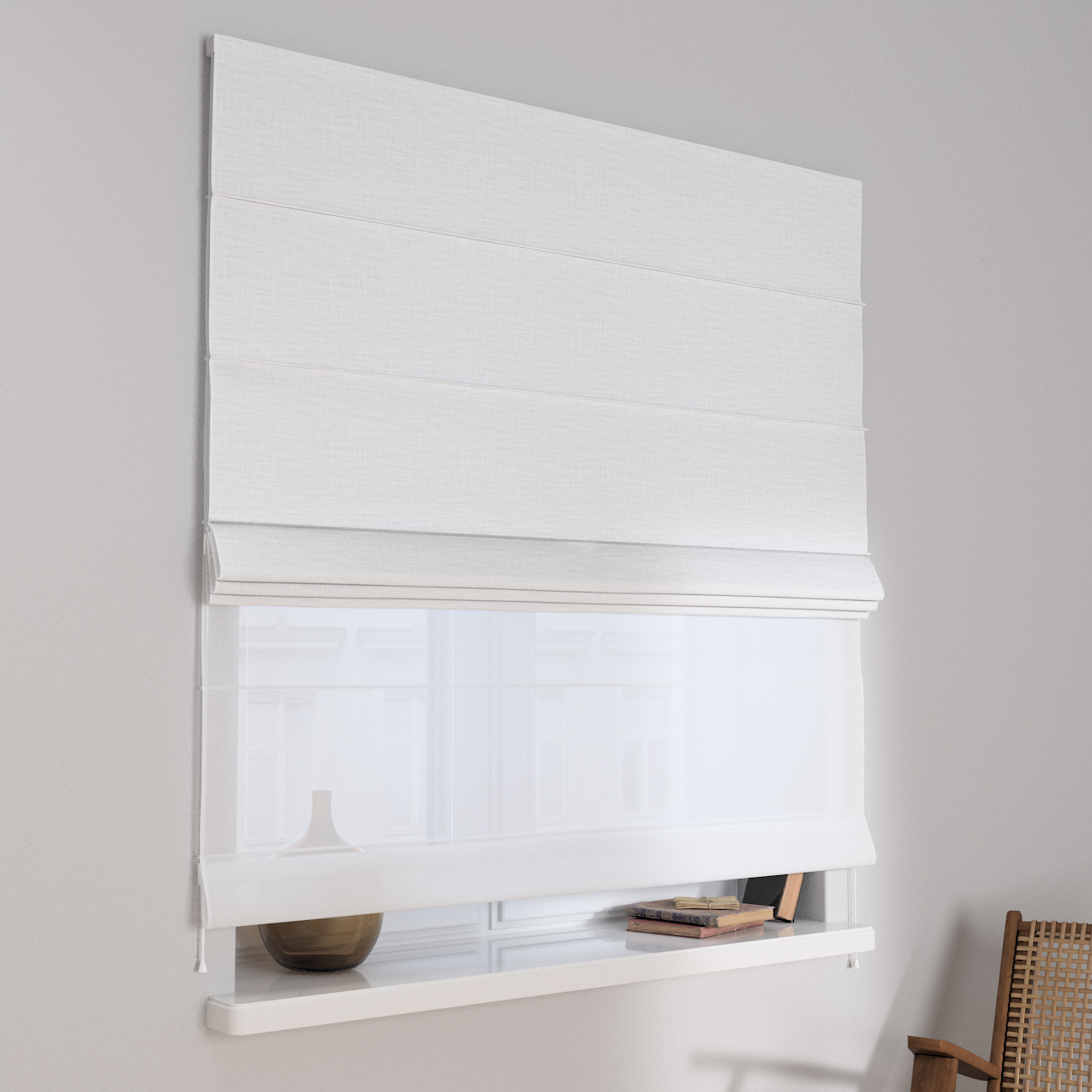 Dekoria Doppelraffrollo Duo, weiß, 120 x 150 cm günstig online kaufen
