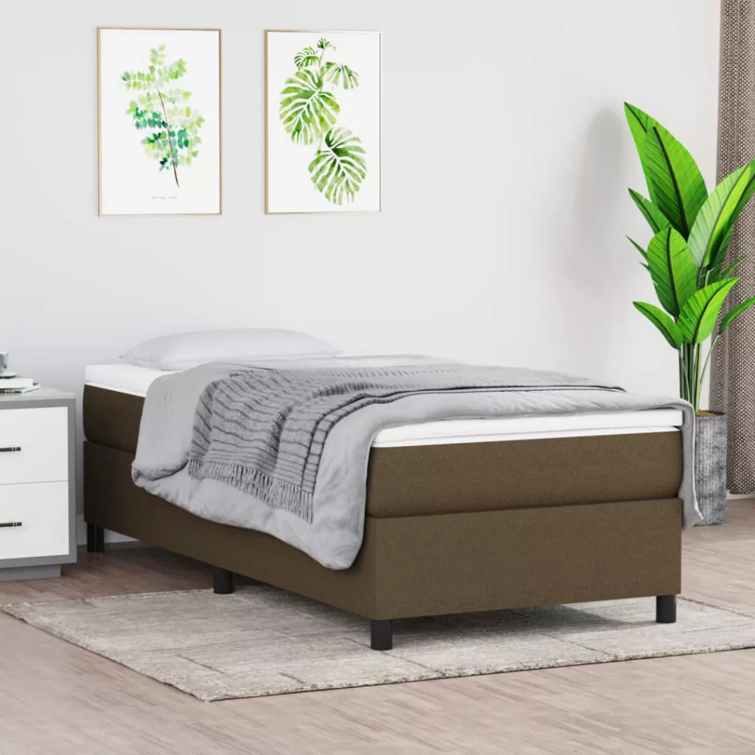 Vidaxl Boxspringbett Dunkelbraun 100x200 Cm Stoff günstig online kaufen