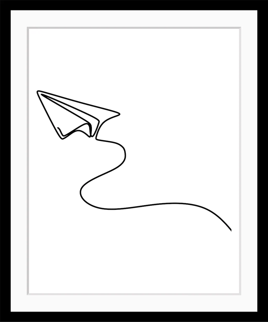 queence Bild "Paper Airplane", Flugzeuge, gerahmt, Papierflieger günstig online kaufen
