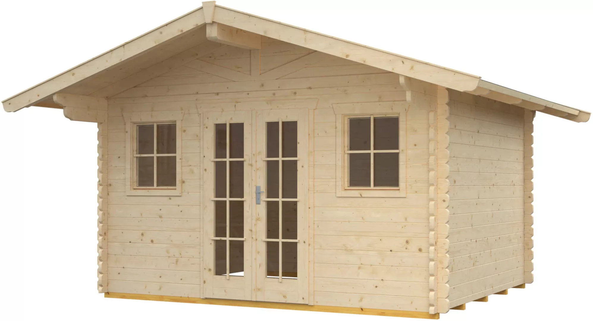 Skan Holz Holz-Gartenhaus Davos 1 Natur 380 cm x 300 cm günstig online kaufen