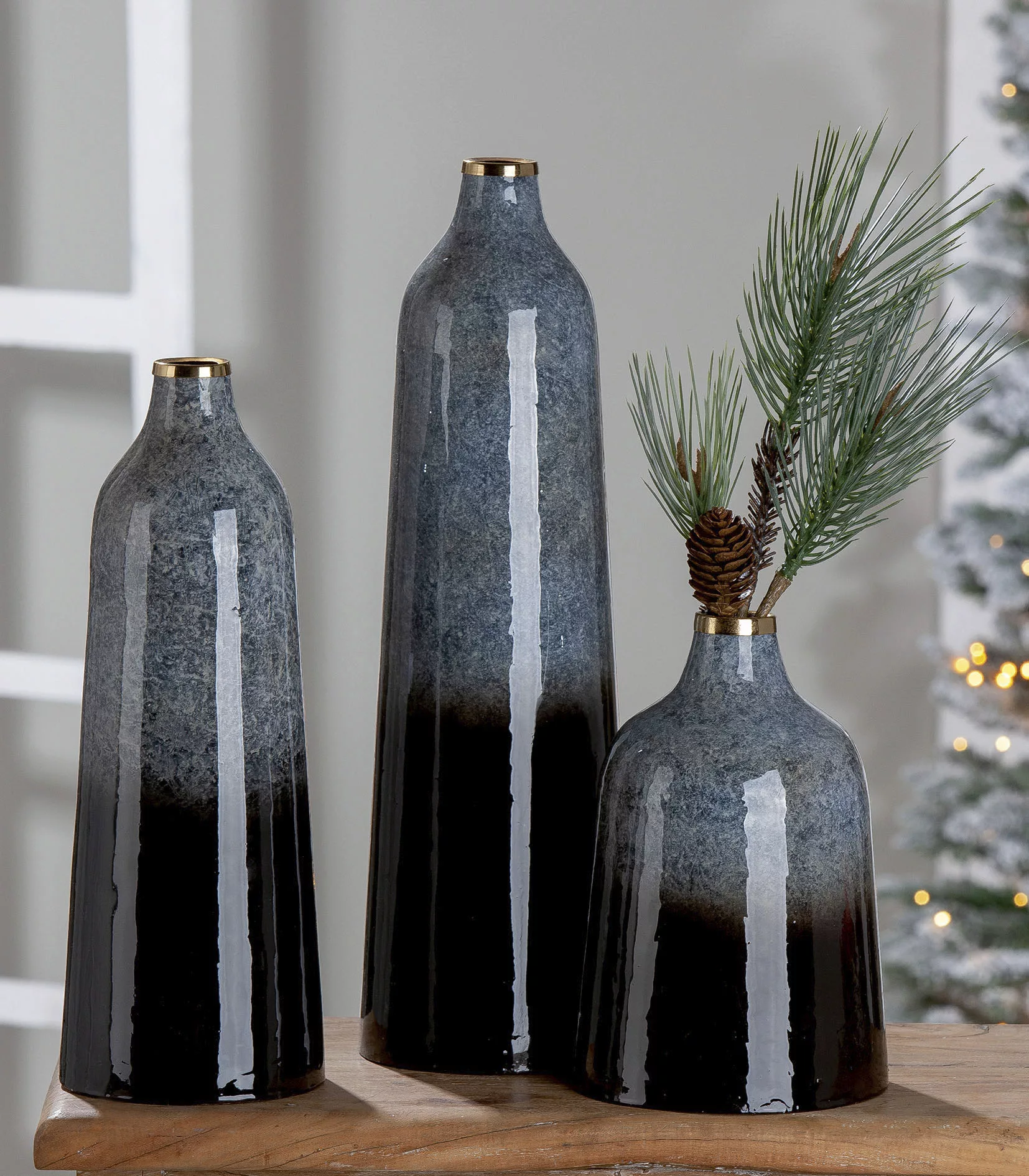 GILDE Dekovase »Laver, Höhe 40 cm«, (1 St.), dekorative Vase aus Metall, De günstig online kaufen
