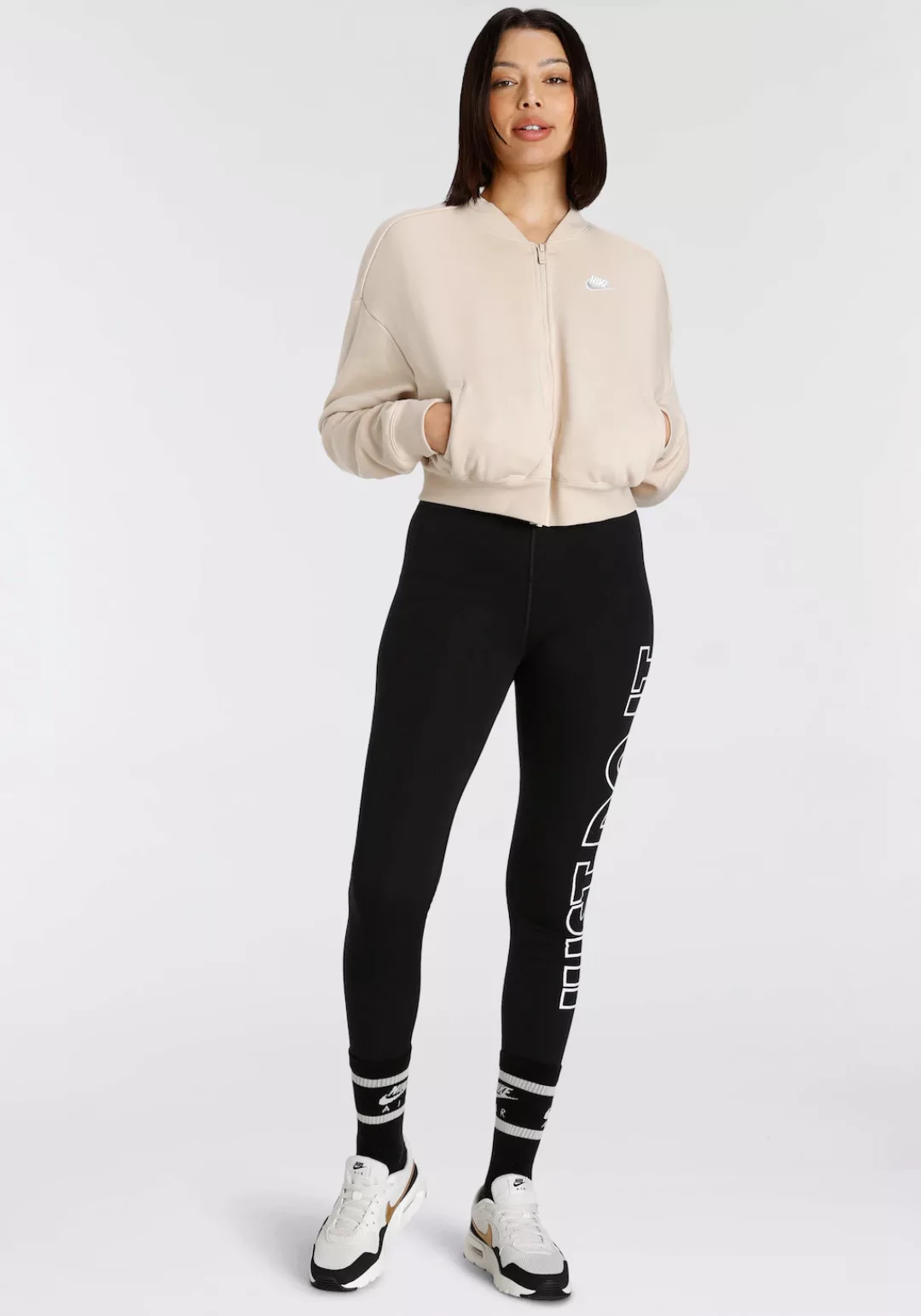 Nike Sportswear Sweatjacke "CLUB FLEECE WOMENS OVERSIZED CROPPED FULL-ZIP J günstig online kaufen