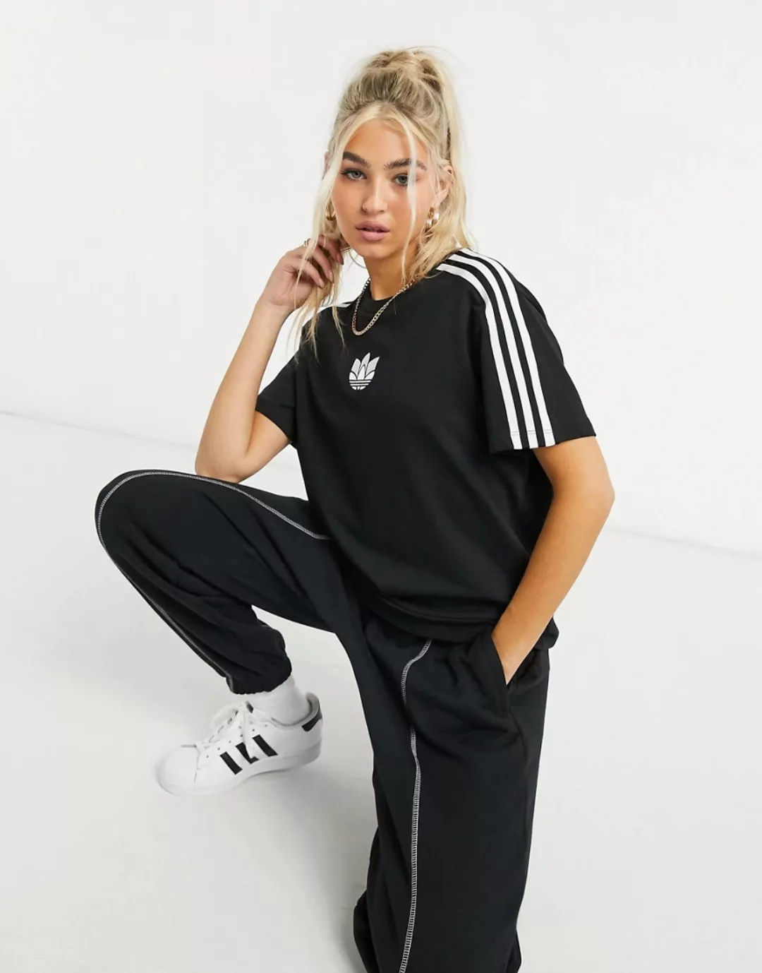 Adidas Originals Adicolor Loose Kurzarm T-shirt 36 Black günstig online kaufen