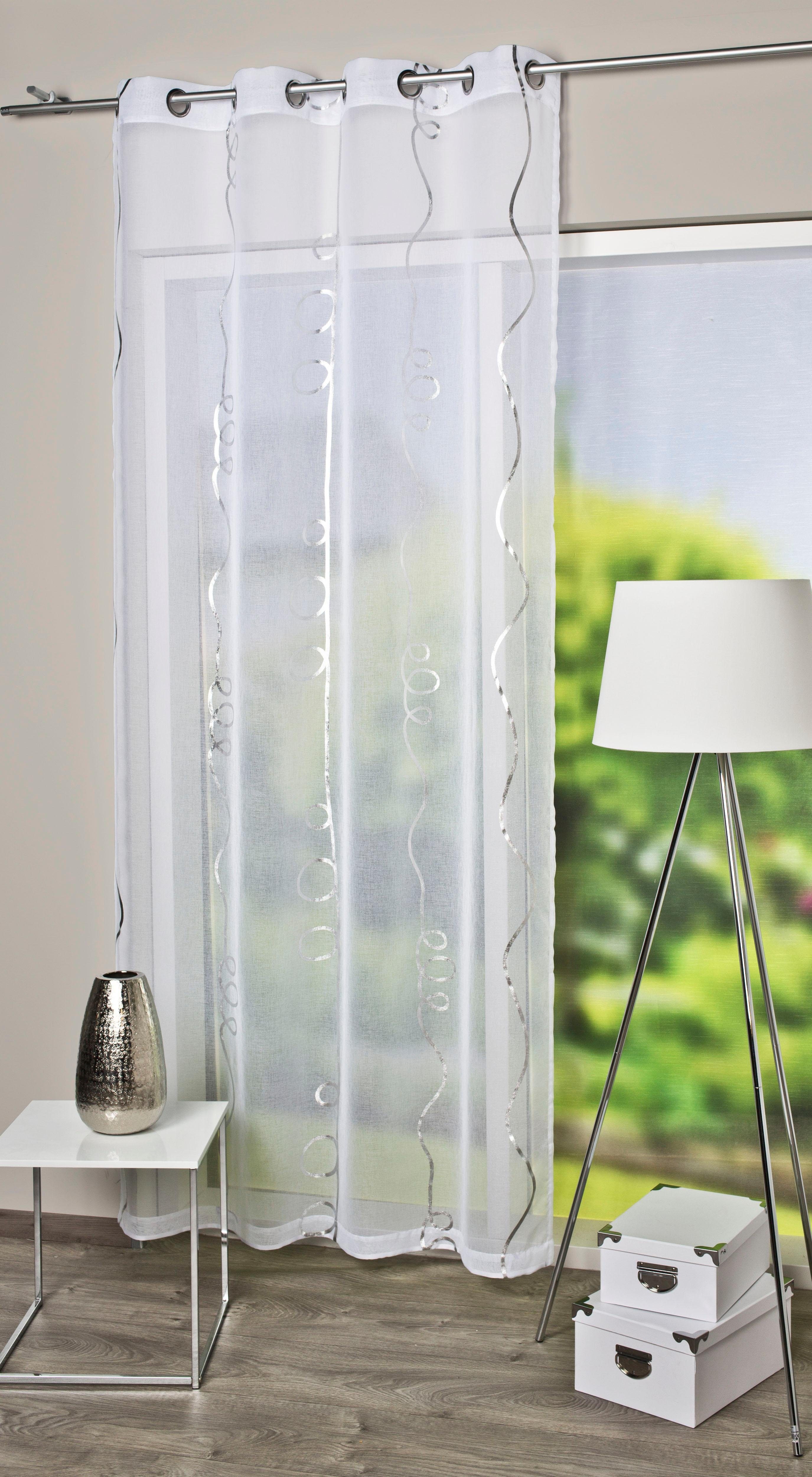 HOME Wohnideen Ösenschal   ¦ silber ¦ Maße (cm): B: 140 H: 245 Gardinen & R günstig online kaufen
