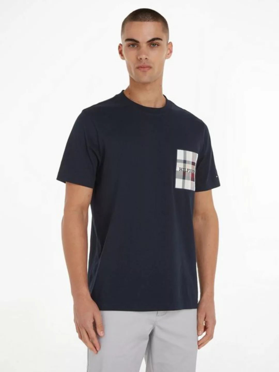 Tommy Hilfiger T-Shirt CHECK MONOTYPE LABEL TEE günstig online kaufen