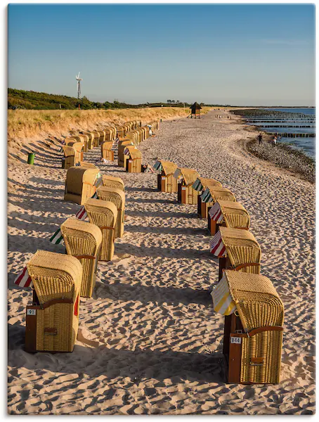 Artland Leinwandbild "Strandkörbe Ostseeküste in Wustrow", Gewässer, (1 St. günstig online kaufen