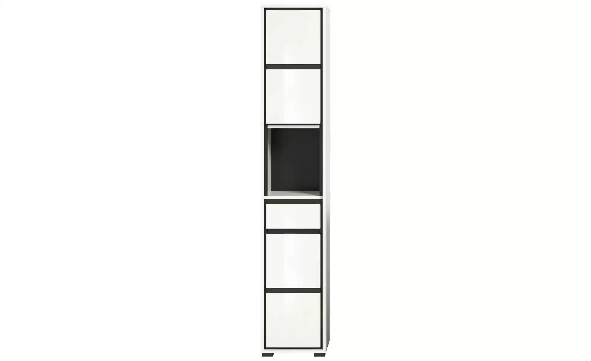 xonox.home Hochschrank in Weiß Hochglanz - 35x190x31cm (BxHxT) günstig online kaufen