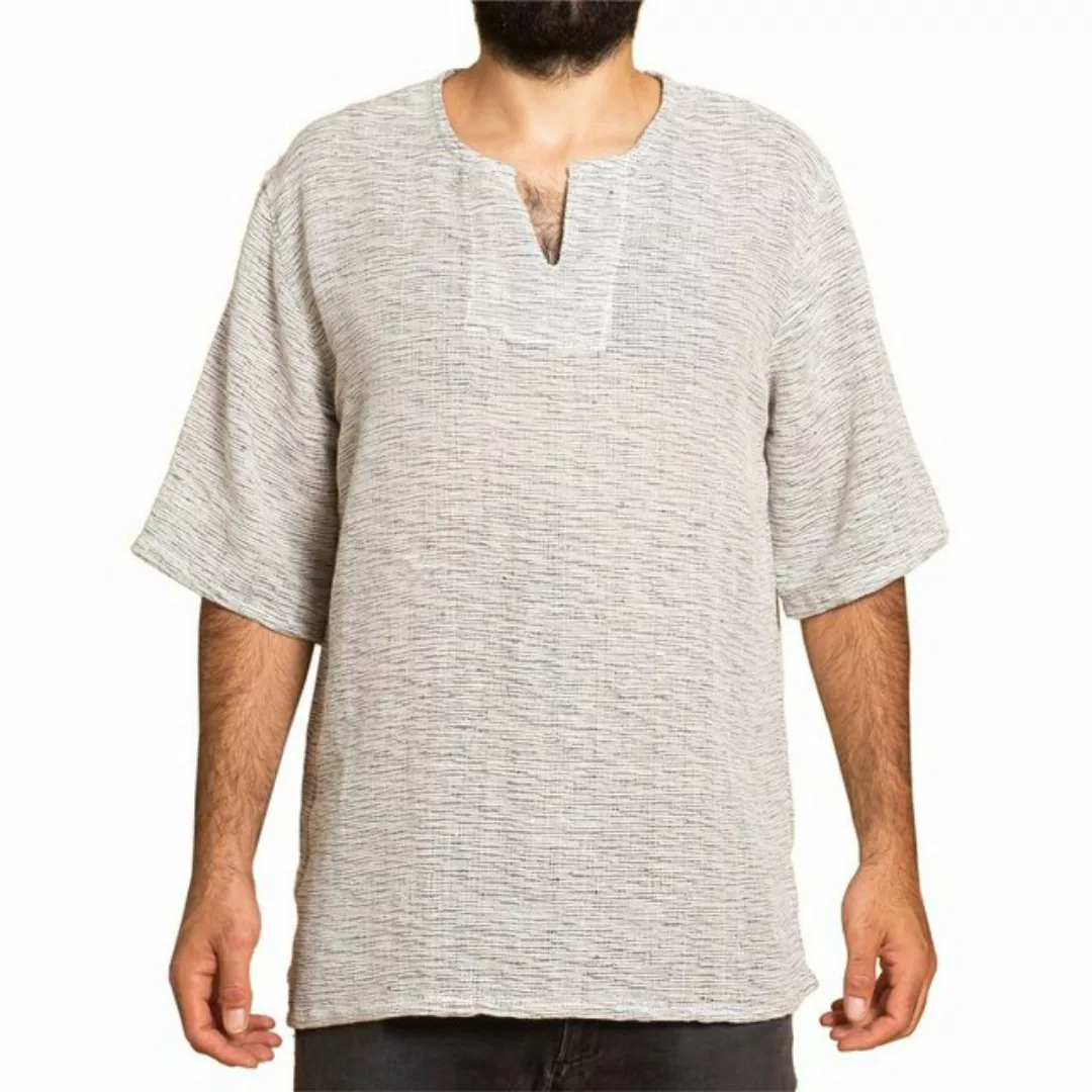 PANASIAM Kurzarmhemd Farmerhemd grob gewebtes Herrenhemd aus hochwertiger B günstig online kaufen