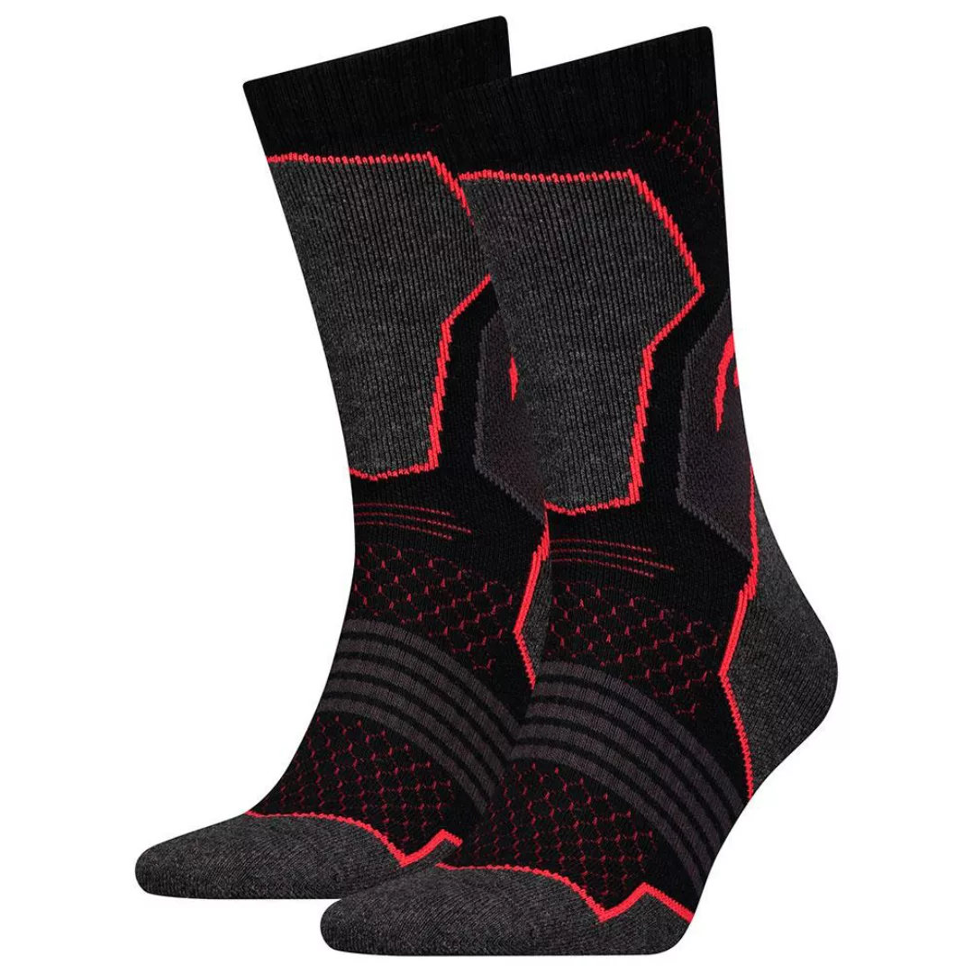 Head Hiking Crew Socken 2 Paare EU 43-46 Black / Red günstig online kaufen