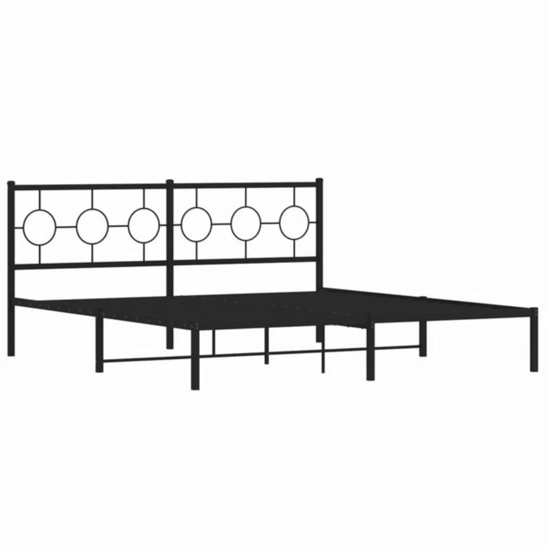 furnicato Bettgestell mit Kopfteil Metall Schwarz 180x200 cm (1-tlg) günstig online kaufen