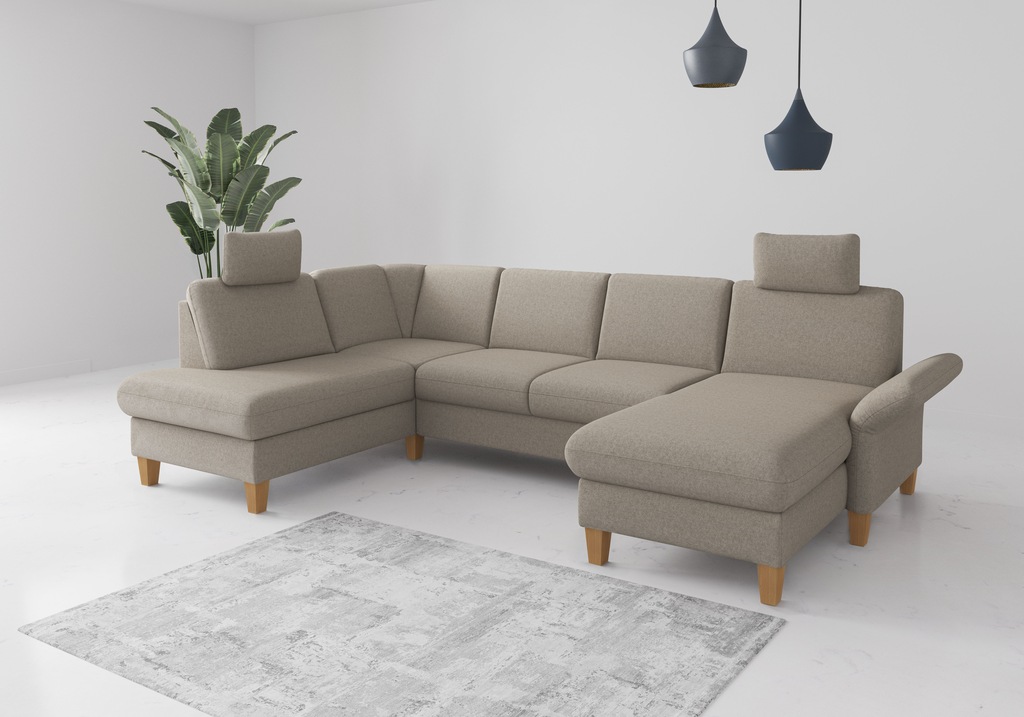 Home affaire Wohnlandschaft "Rochelle, U-Form", optional mit Armteilverstel günstig online kaufen