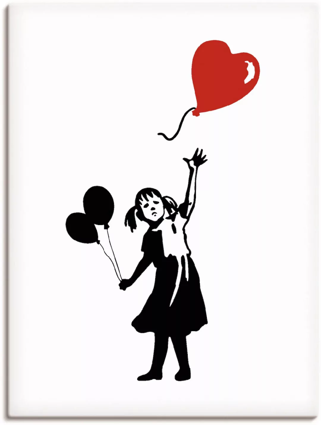 Artland Leinwandbild "Silhouette Mädchen Ballon Herz", Bilder von Kindern, günstig online kaufen