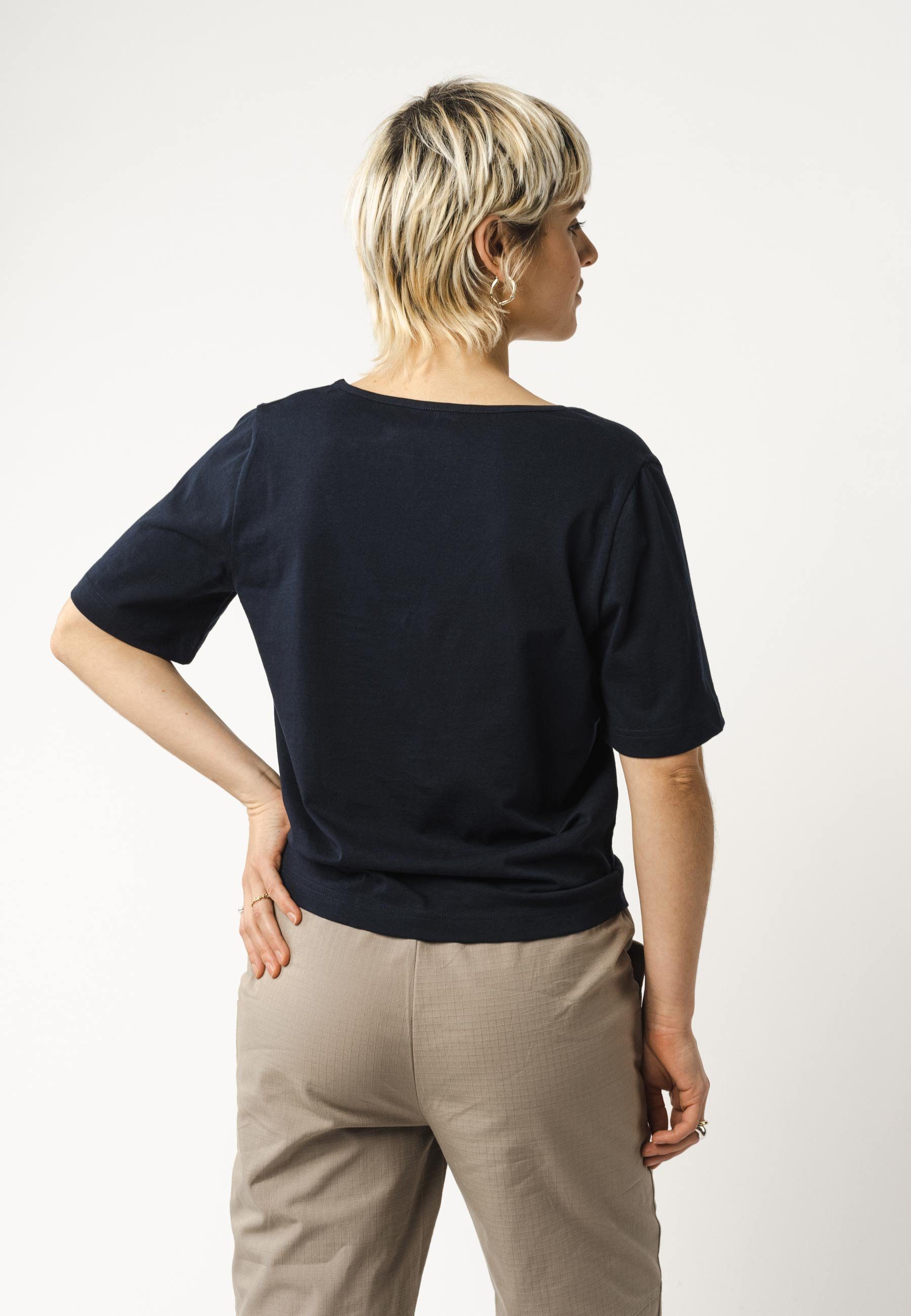 MELA Kurzarmshirt Damen V-Neck T-Shirt LALI günstig online kaufen