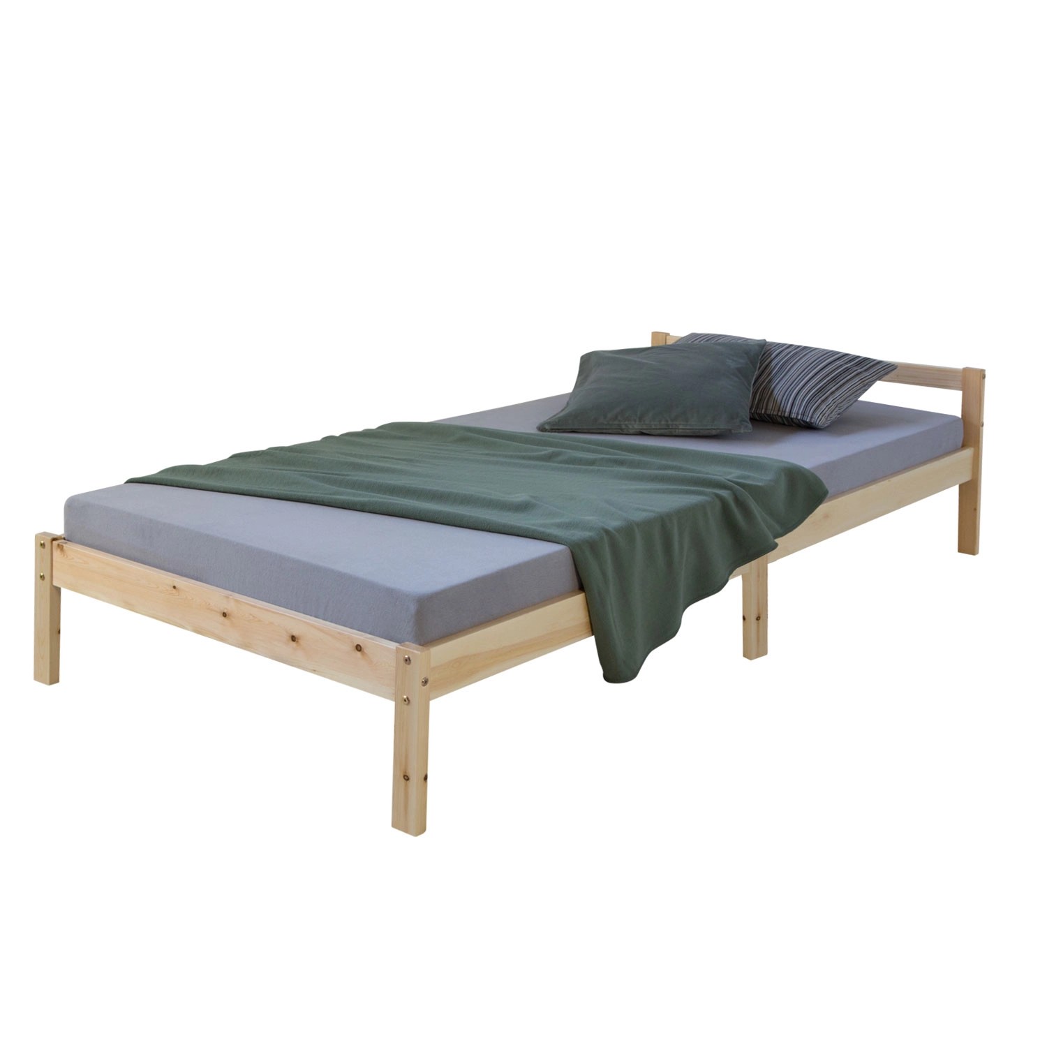 Homestyle4u Jugendbett Holzbett 90 x 200 cm Kinderbett natur Bett 888 günstig online kaufen