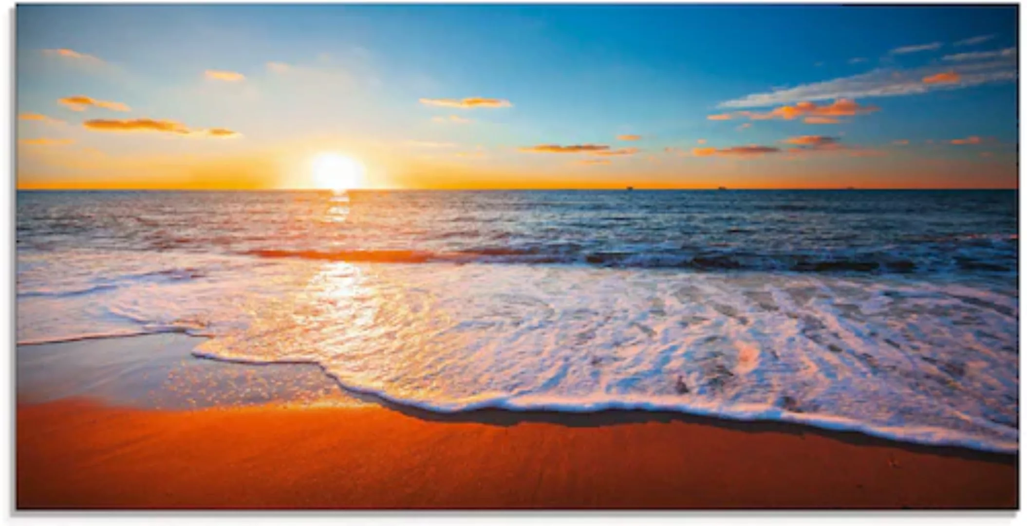 Artland Glasbild "Sonnenuntergang und das Meer", Strand, (1 St.) günstig online kaufen
