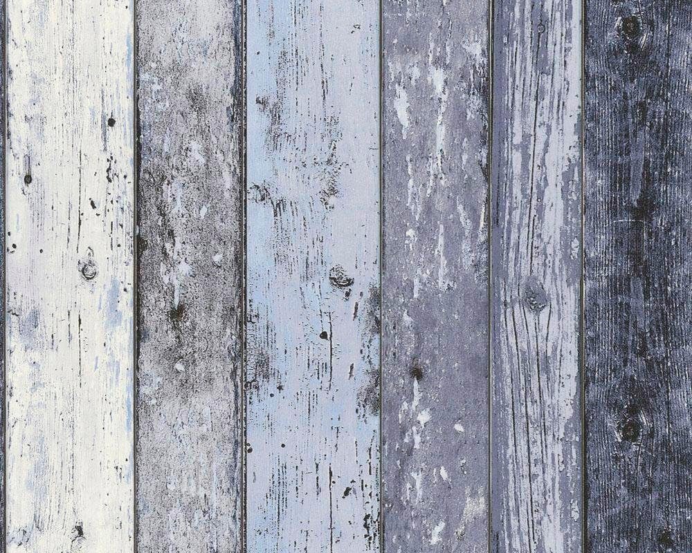 A.S. Création Tapete Holzoptik Blau 53 cm x 10,05 m AS-855060 günstig online kaufen