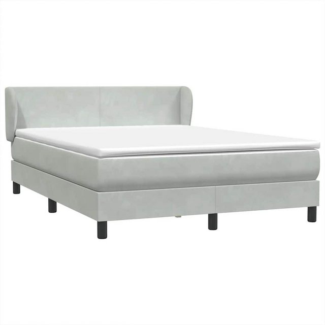 vidaXL Bett Boxspringbett mit Matratze Hellgrau 140x220 cm Samt günstig online kaufen