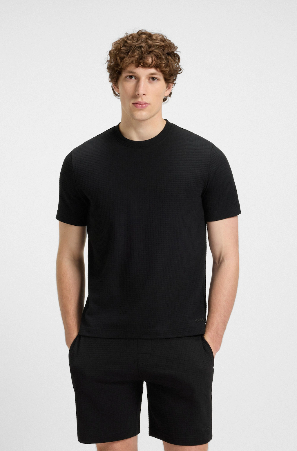 HUGO Underwear T-Shirt ",Austin T-Shirt", Waffelstruktur und Logo-Stickerei günstig online kaufen