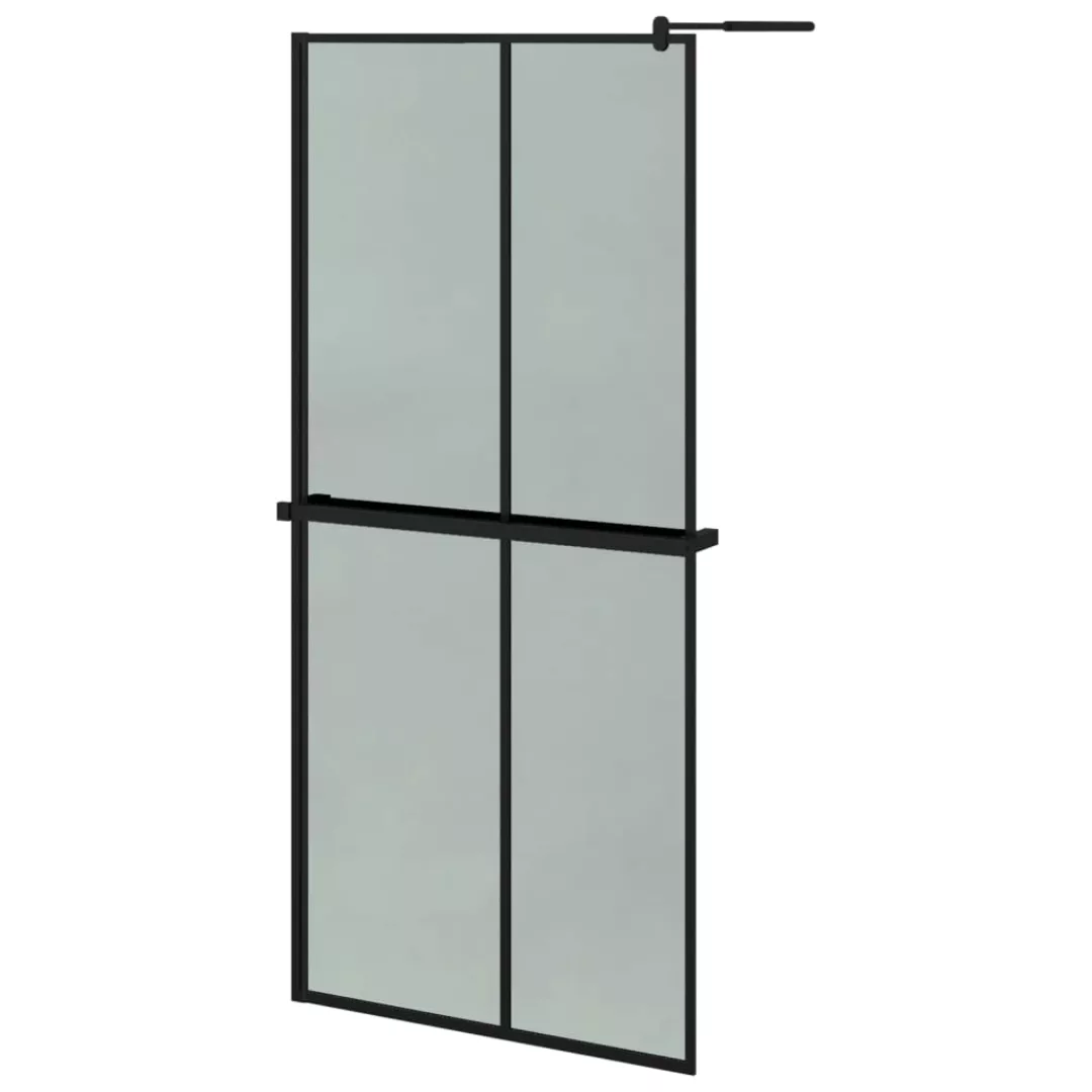 Vidaxl Duschwand Mit Ablage Für Walk-in-dusche Schwarz 90x195 Cm Esg günstig online kaufen