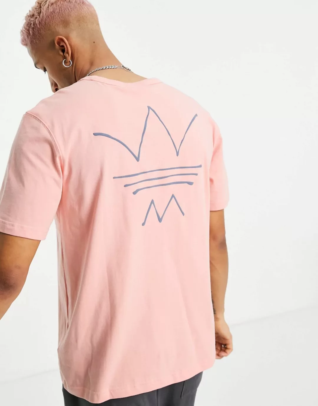 adidas Originals – RYV – T-Shirt mit abstraktem Muster-Rosa günstig online kaufen