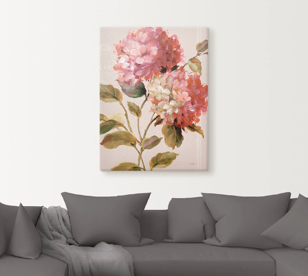 Artland Wandbild "Harmonische Hortensien", Blumen, (1 St.), als Leinwandbil günstig online kaufen
