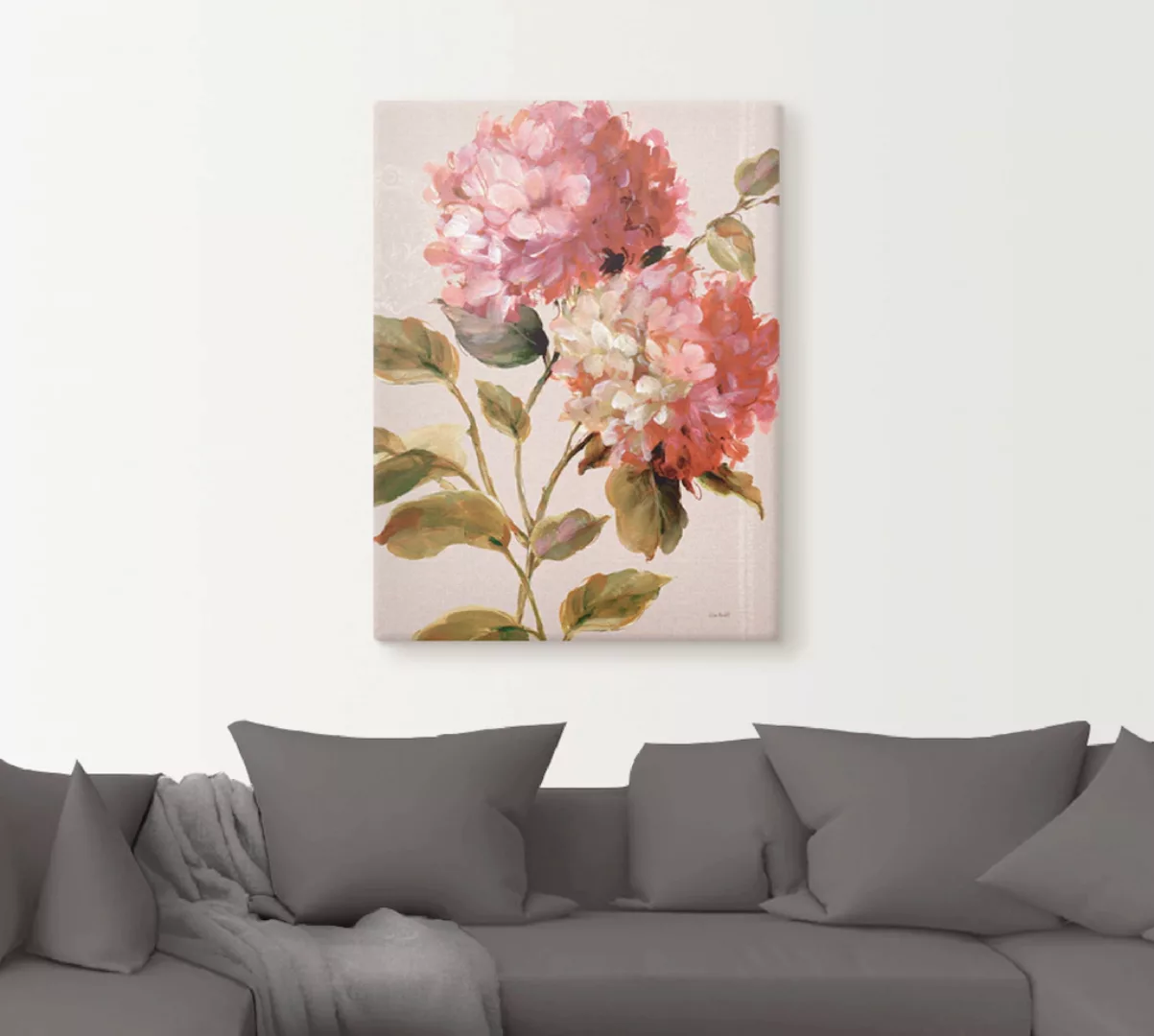 Artland Wandbild »Harmonische Hortensien«, Blumen, (1 St.), als Leinwandbil günstig online kaufen