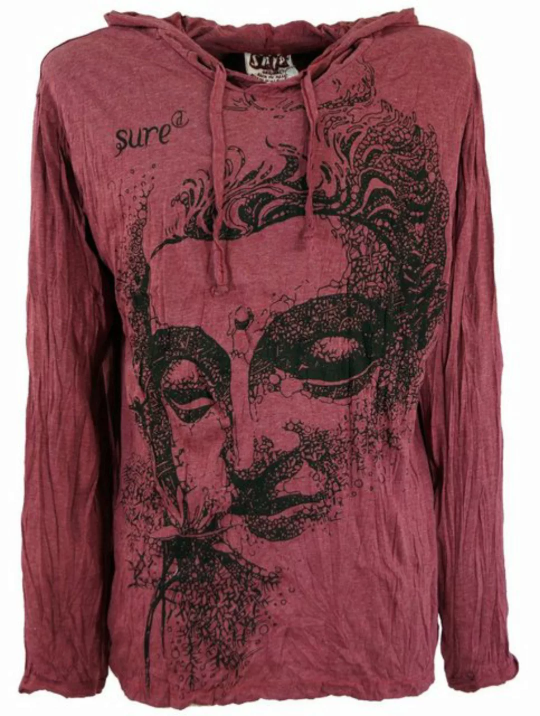 Guru-Shop T-Shirt Sure Langarmshirt, Kapuzenshirt Dreaming Buddha.. Goa Sty günstig online kaufen