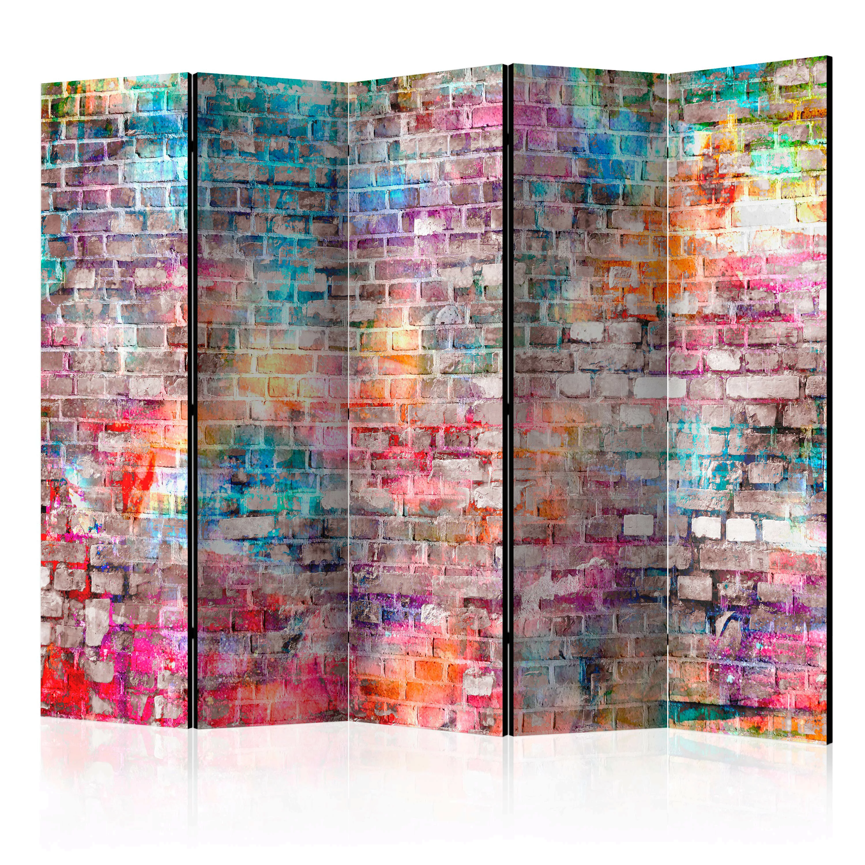5-teiliges Paravent - Colourful Brick Ii [room Dividers] günstig online kaufen