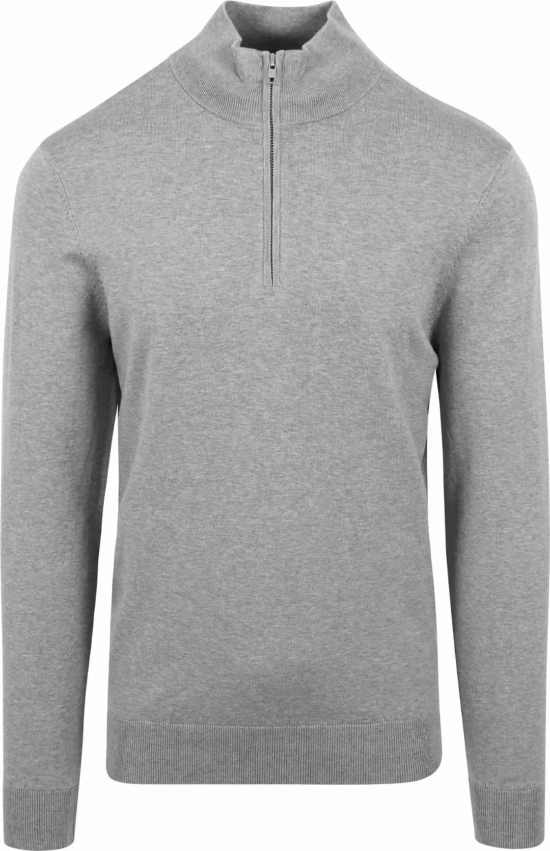 Profuomo Half Zip Pullover Luxury Grau - Größe M günstig online kaufen