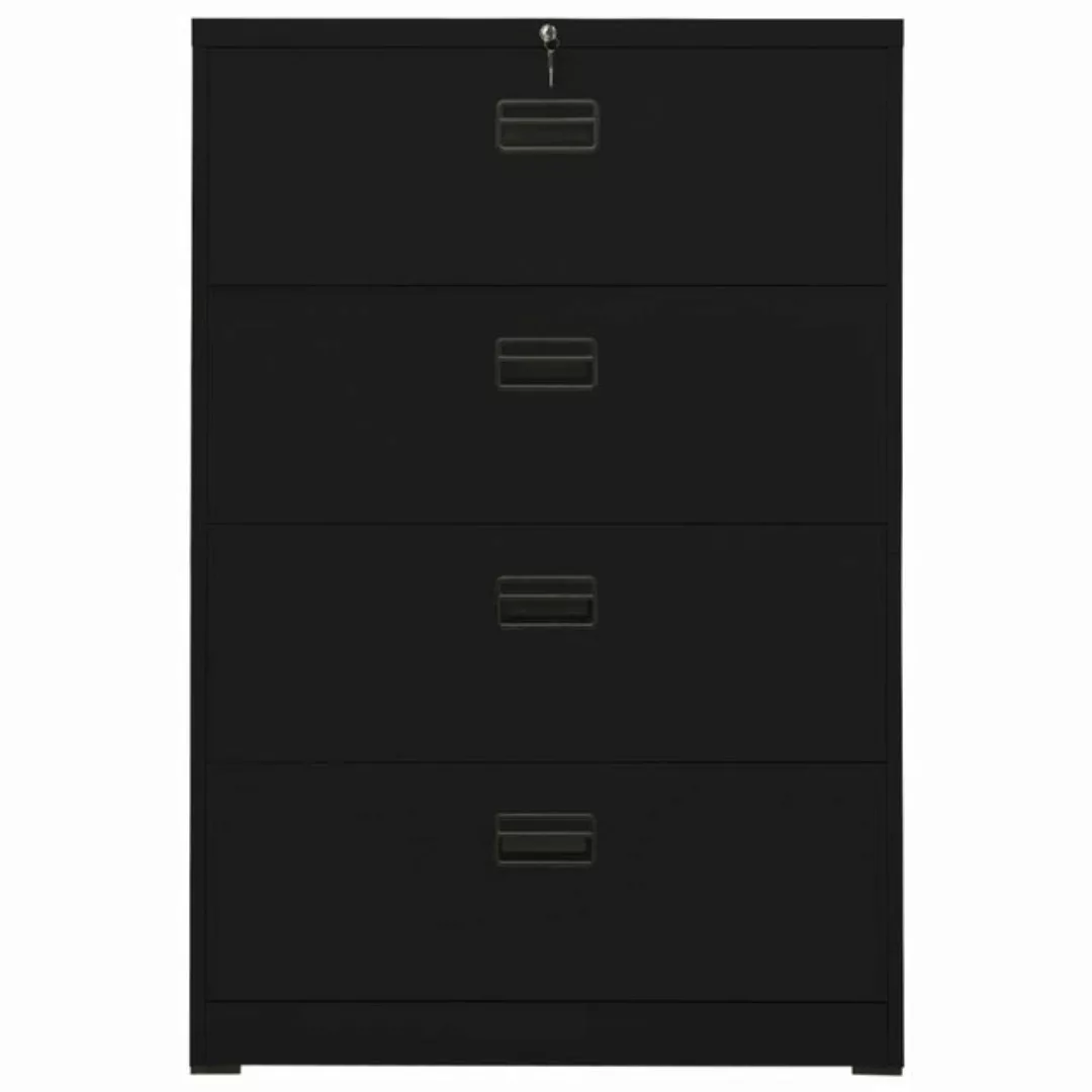 furnicato Aktenschrank Schwarz 90x46x134 cm Stahl (1-St) günstig online kaufen