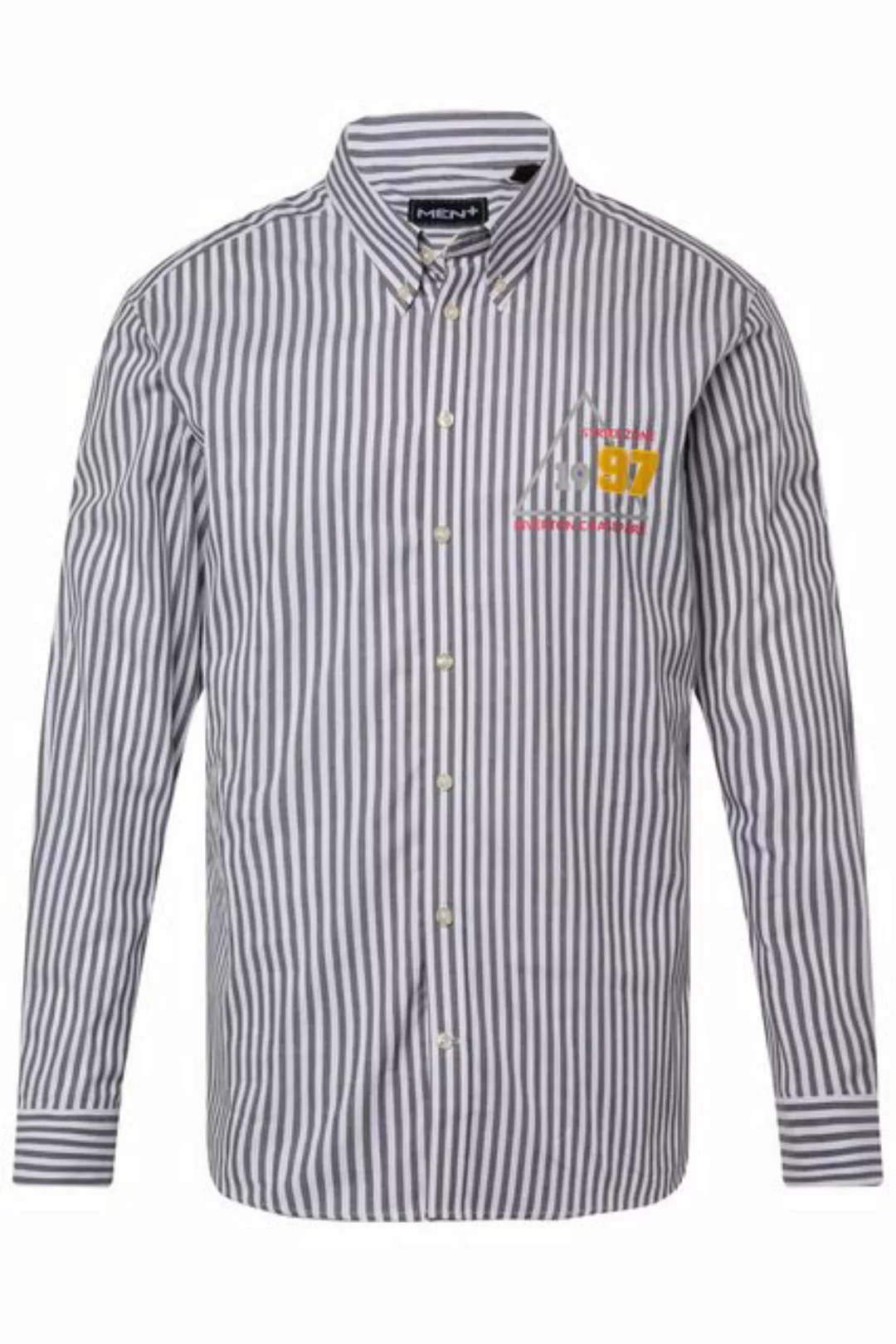 Men Plus Businesshemd Men+ Streifenhemd Langarm Buttondown-Kragen günstig online kaufen