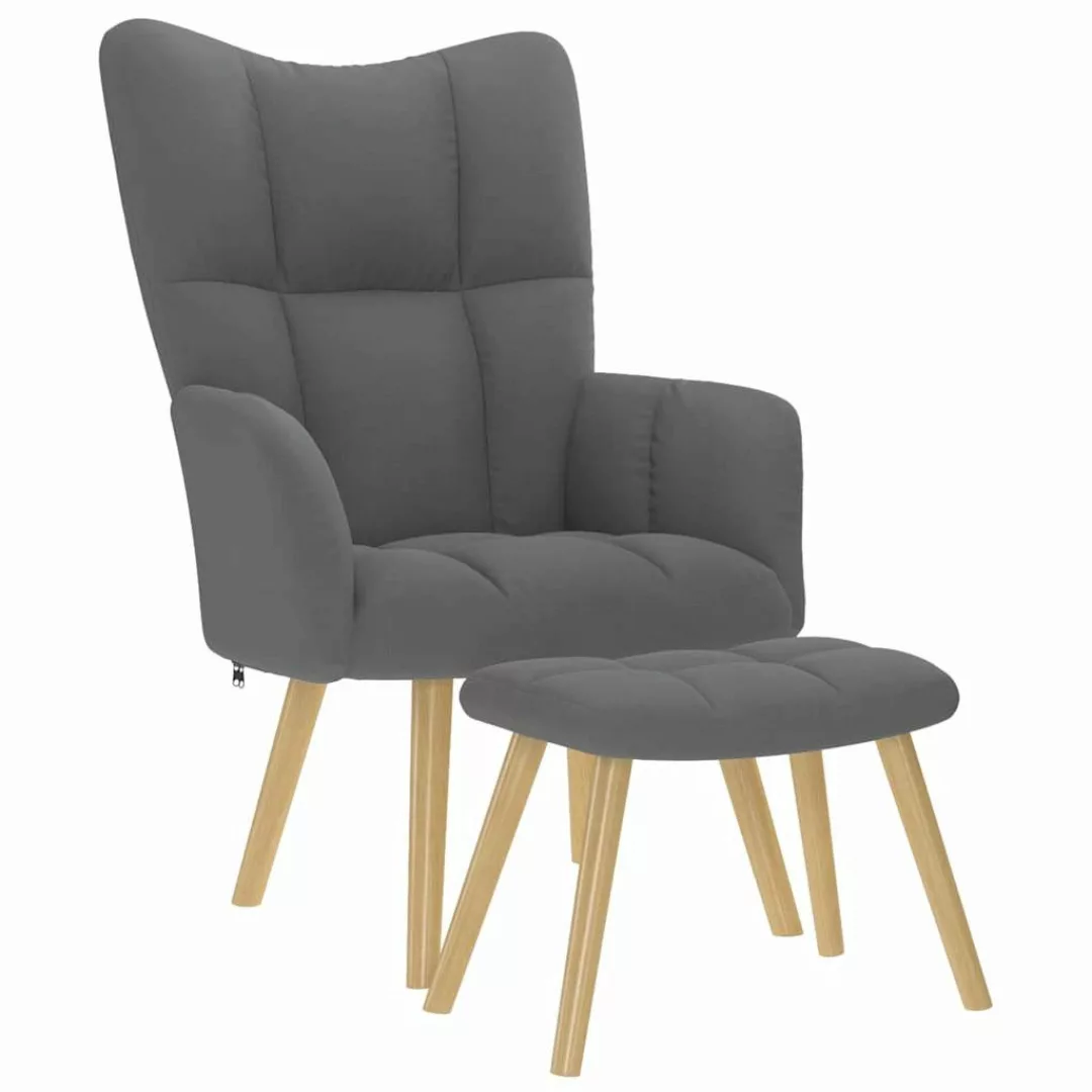 vidaXL Sessel Relaxsessel mit Hocker Dunkelgrau günstig online kaufen