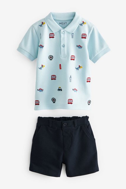 Next Shirt & Shorts Durchgehend bedrucktes Poloshirt und Shorts im Set (2-t günstig online kaufen