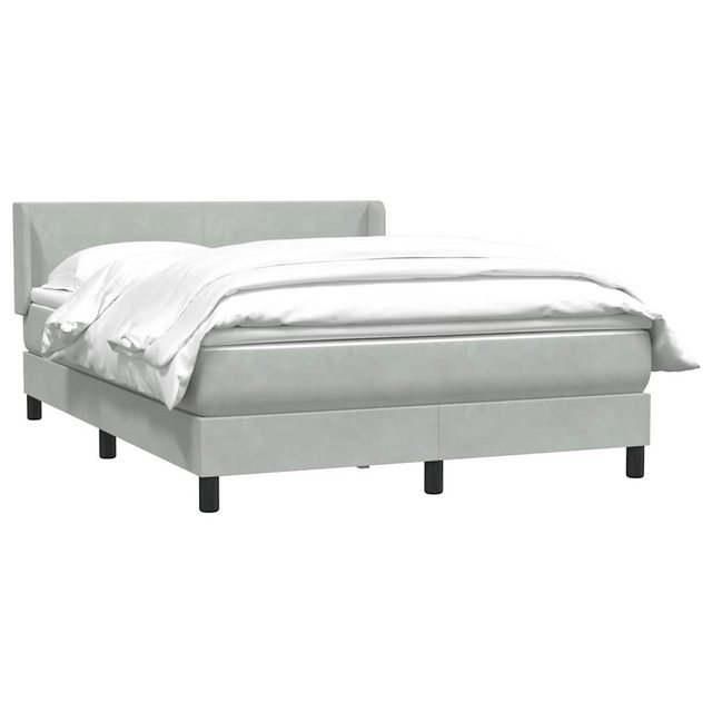 vidaXL Bett Boxspringbett mit Matratze Hellgrau 140x210 cm Samt günstig online kaufen