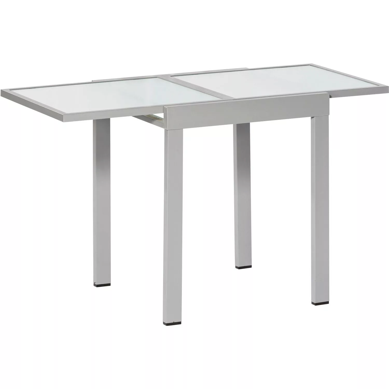 Balkontisch 65/130 cm x 65 cm Ausziehbar Silber-Matt günstig online kaufen