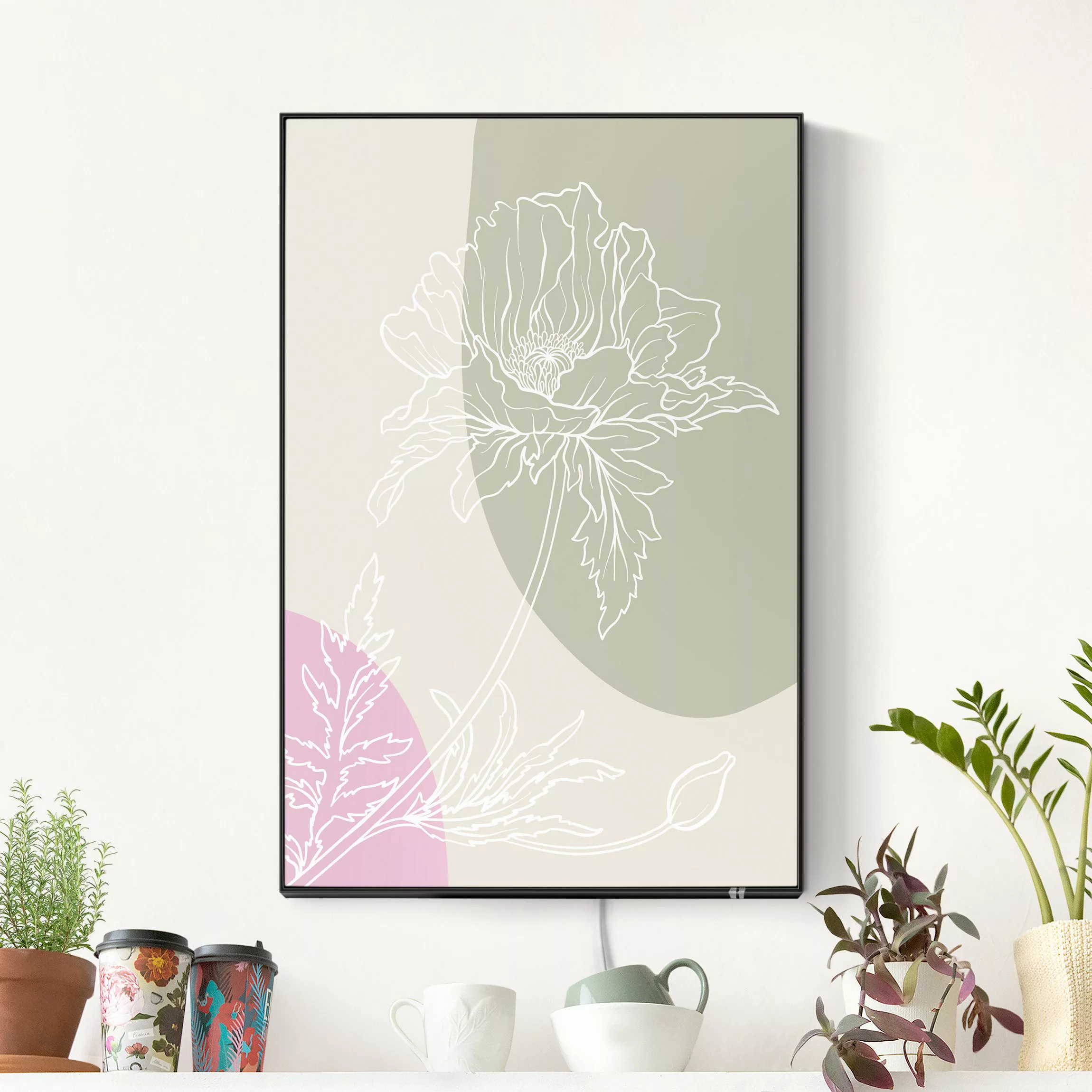 LED-Wechselbild Lineart Blume mit Farbflächen II günstig online kaufen