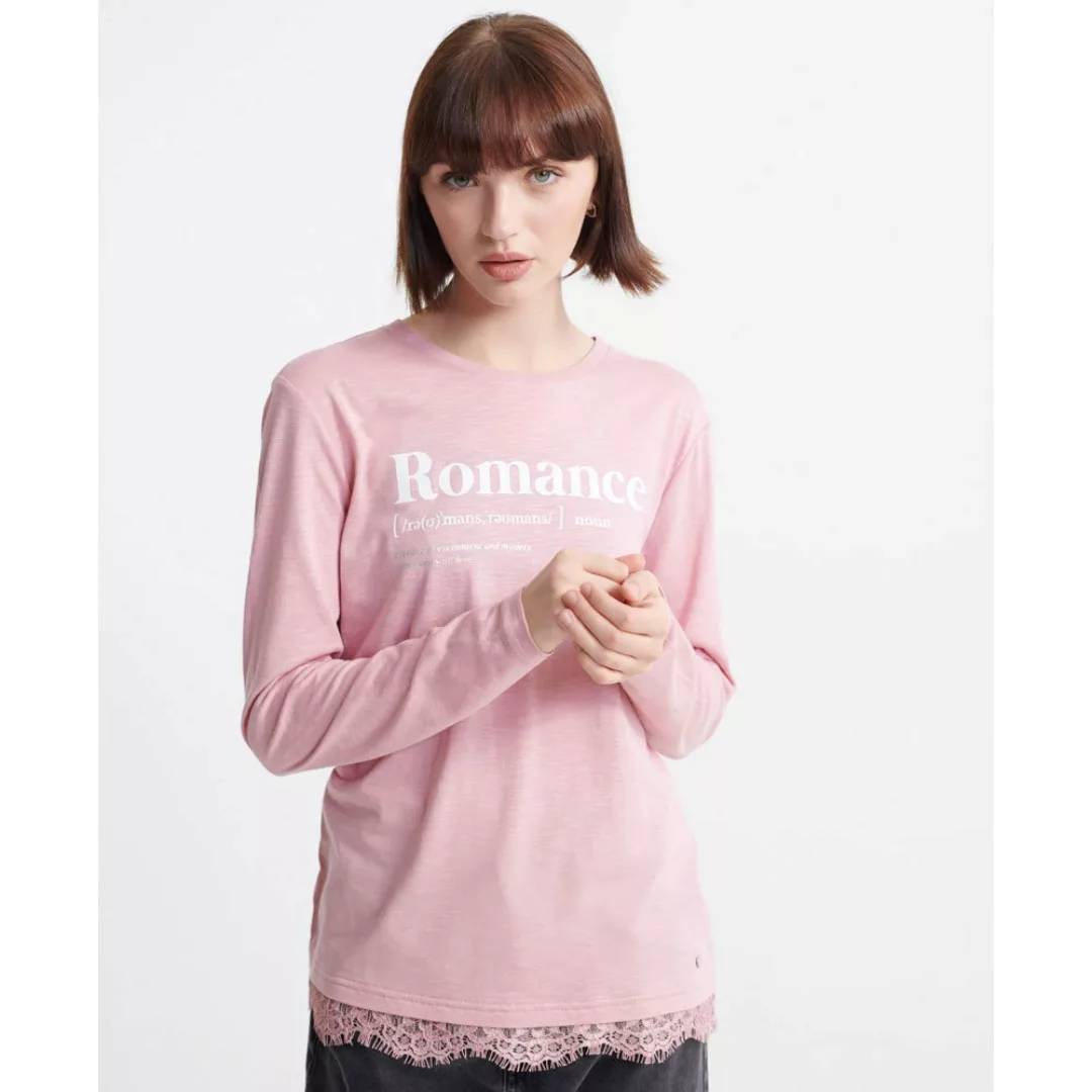 Superdry Tilly Lace Graphic Langarm-t-shirt L Soft Pink günstig online kaufen
