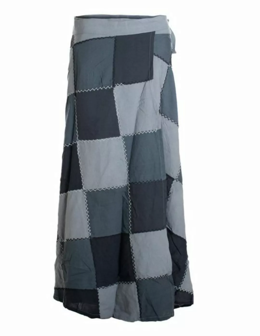 Vishes Wickelrock Langer Patchwork-Rock Wickel-Rock Wickel-Kleid Karos Ethn günstig online kaufen