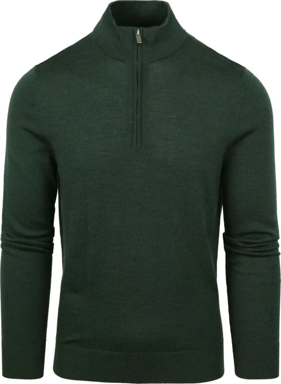 Suitable Merino Half Zip Pullover Dunkelgrün - Größe L günstig online kaufen