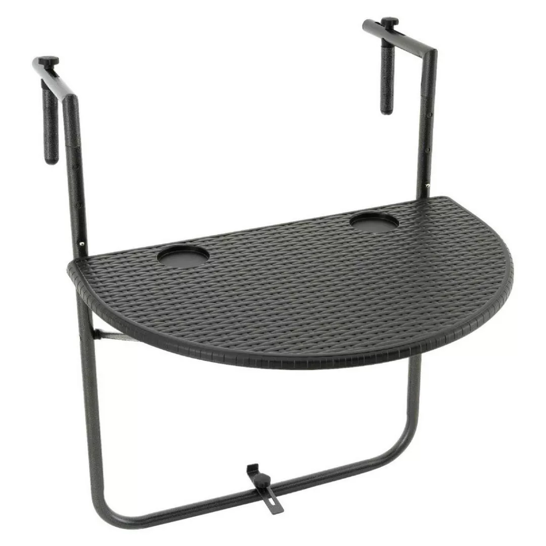 VCM Balkonhängetisch schwarz Polyrattan B/H/L: ca. 59x83x40 cm günstig online kaufen