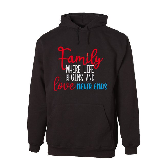 G-graphics Hoodie Family – where life begins and love never ends Unisex mit günstig online kaufen